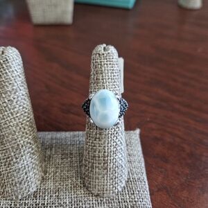 Larimar And London Blue Topaz Ring 6